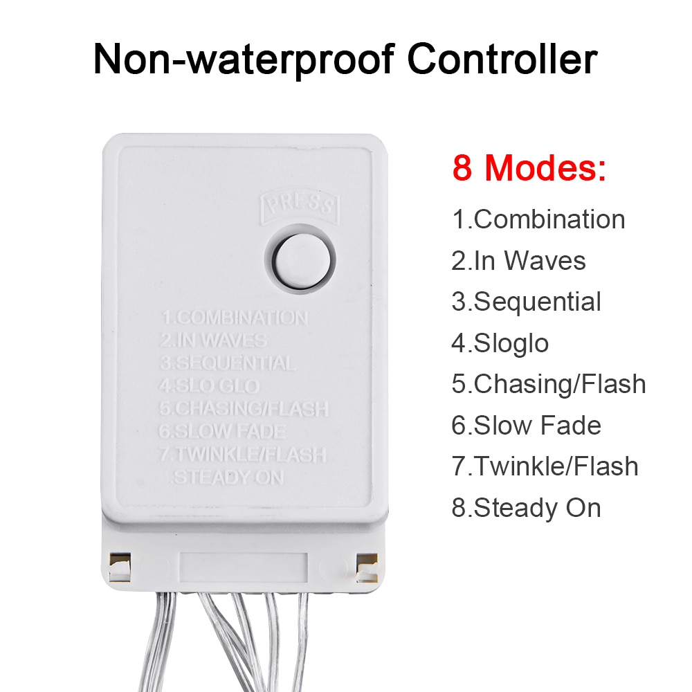 Guirnalda de luces led guxen de 10 m con 220v/110v 100 , resistente al agua, para navidad, para exteriores, ideal para decoración de fiestas en el jardín.