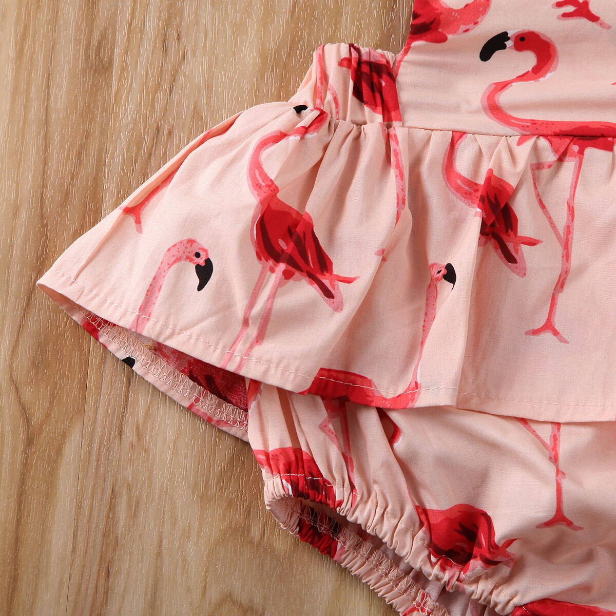 Cute Newborn Baby Girl Clothes Print Flamingo Print Cotton Jumpsuit Sleeveless Bodysuit Outfit Set 0-24M