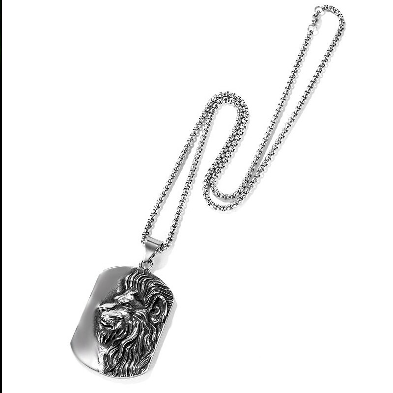 Trendy Dier Leeuw Hanger Ketting Voor Mannen Metal Sliding Shark Ketting Hanger Accessoires Partij Sieraden