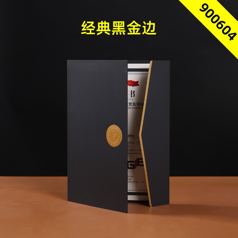 Cuckoo Certificate Honor Case Appointment Paper Document Storage A4 Paper Cover Completion Certificate Inner Core Cover: 900604 black gold