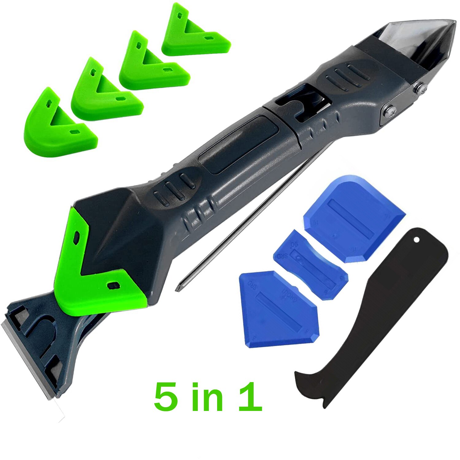 5in1 Siliconen Schraper Lijm Remover Kalefateren Finisher Kit Glad Kit Tools Met Naad Tape Plastic Handgereedschap: 5in1 metal blade set