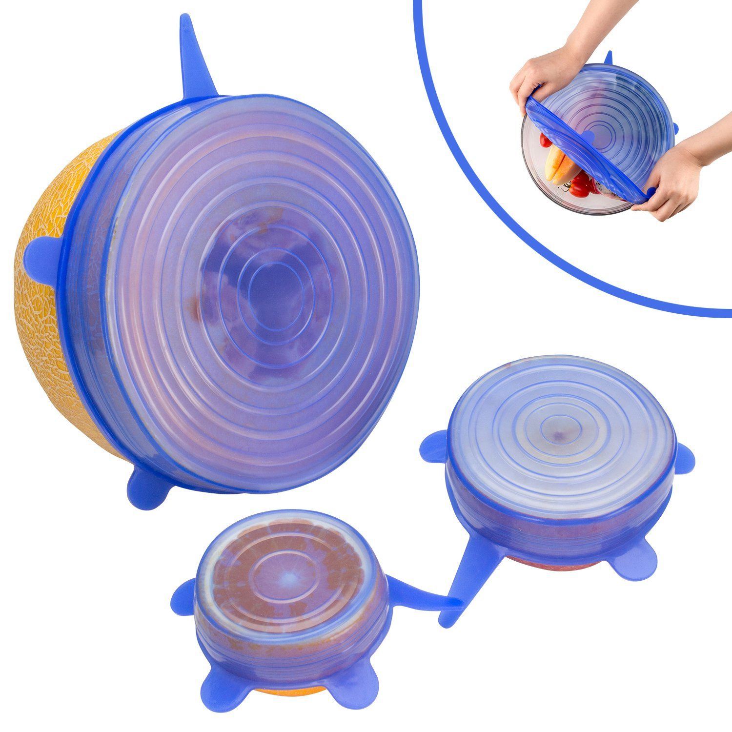 Lber Silicone Stretch Deksels 6 Pack Verschillende Size Stretchable Eten Covers Voor Kopjes, Potten, Kan, Kommen, gerechten, Mokken, Potten