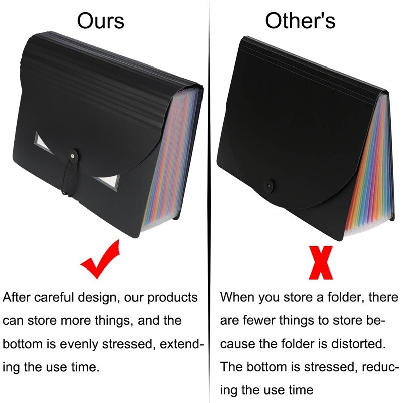 Protable With Cover 24 Layer Expanding File Folder Office Organizer Document Holder Bag File Case Document Box Stationery Box
