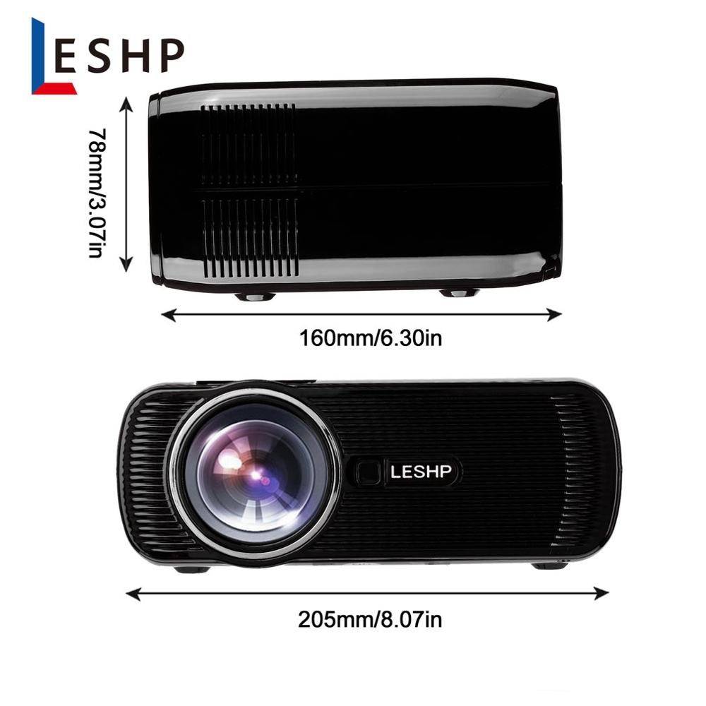 LESHP Multi-media LED Video proyector 1080P HD Oficina hogar cine BL-80 1000:1 negro