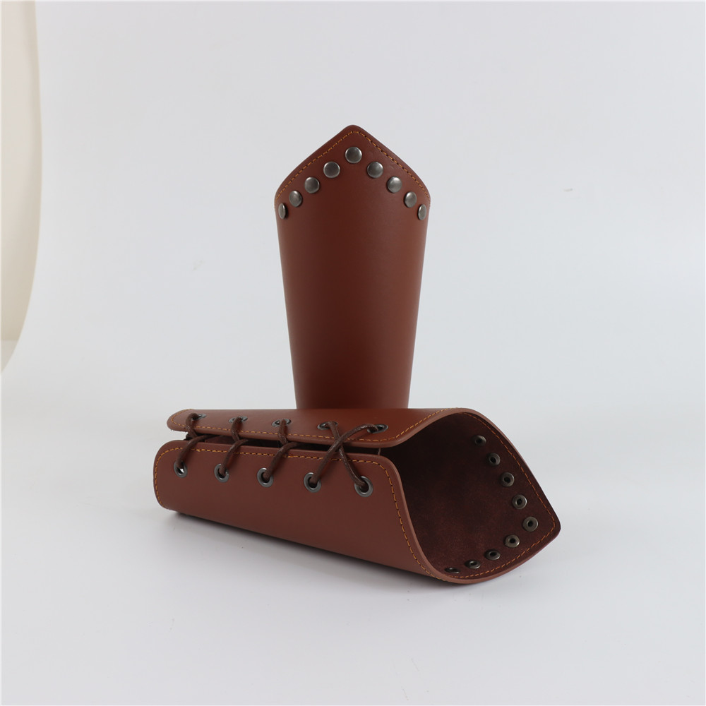 Men Medieval Cosplay PU Leather Armor Arm Warmers Lace-Up Viking Pirate Knight Gauntlet Wristband Bracer Steam Punk Accessories: Blue