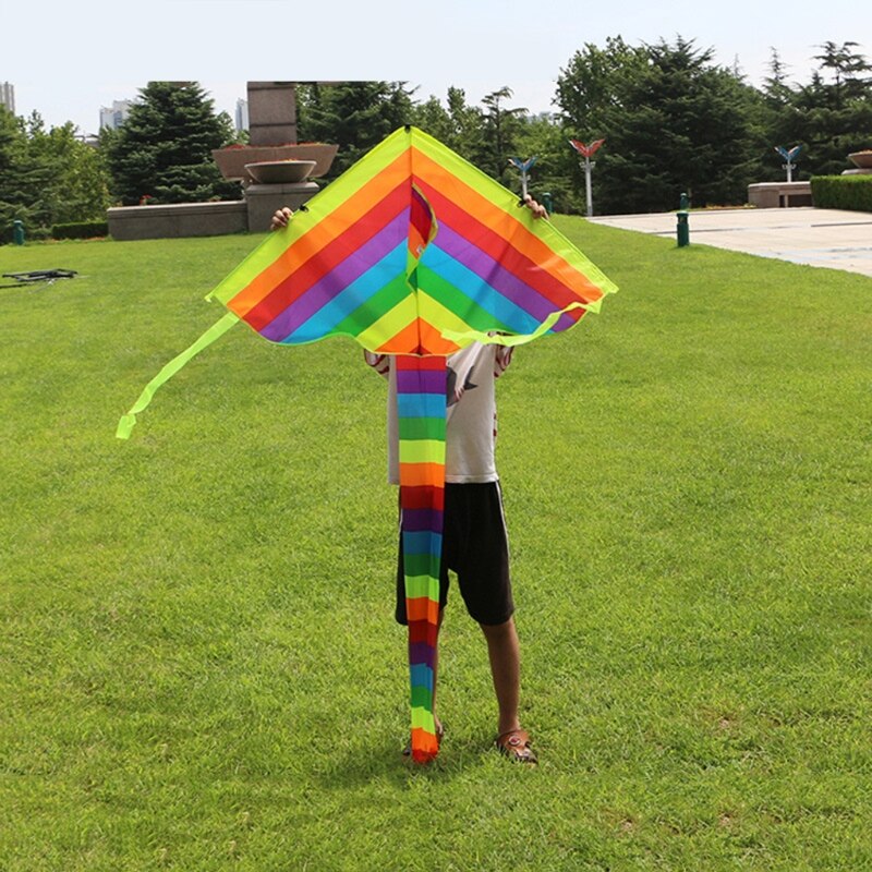 Long Tail Rainbow Kite Outdoor Kites Flying Toys Kite For Children Kids Single Line Kite Flying Inflatable