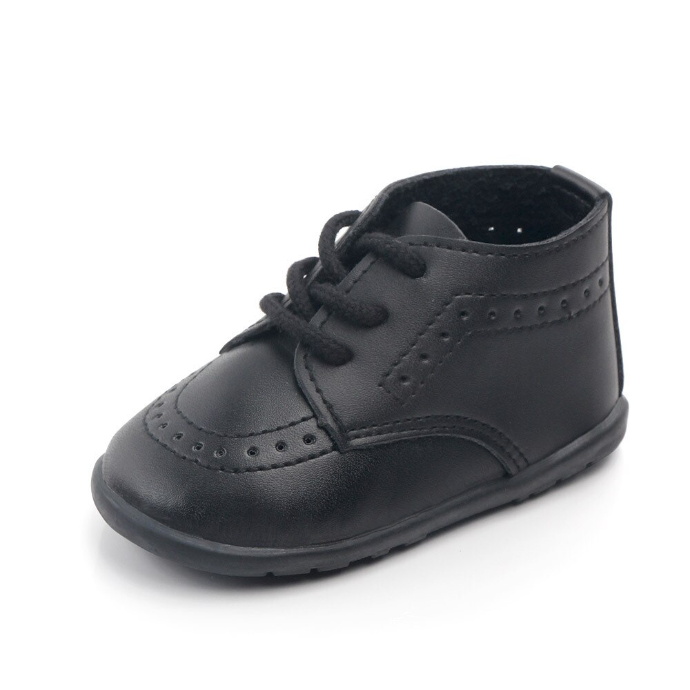 Ngouxm Kinderen Schoenen Pu Leer Waterdicht Martin Laarzen Kinderen Snowboots Meisjes Jongens Rubberen Laarzen Mode Sneakers: Black / 18