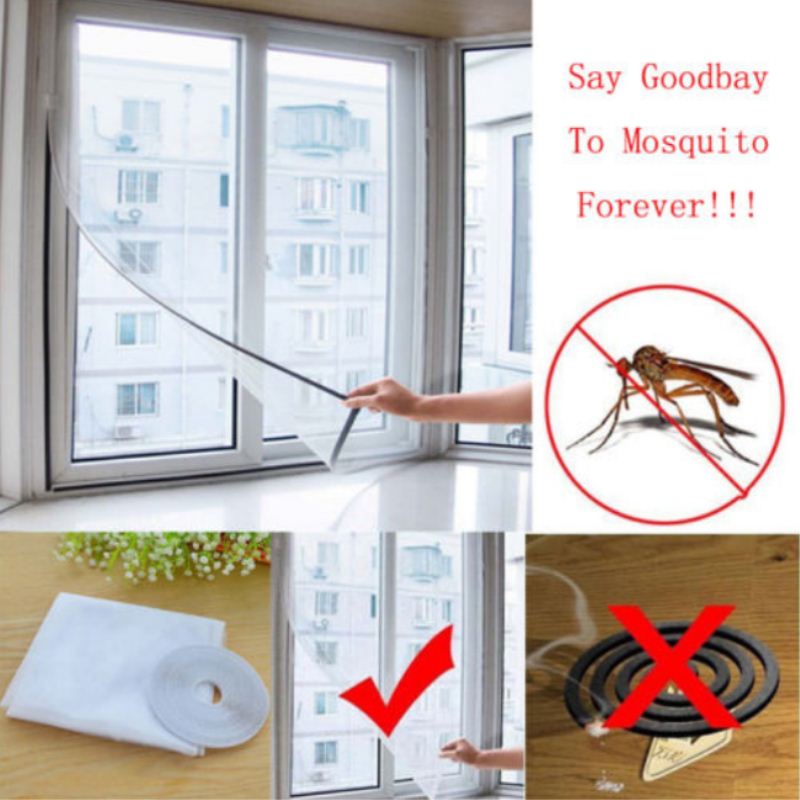 Grand filet en maille amovible pour fenêtre, moustiquaire anti-mouches et moustiques