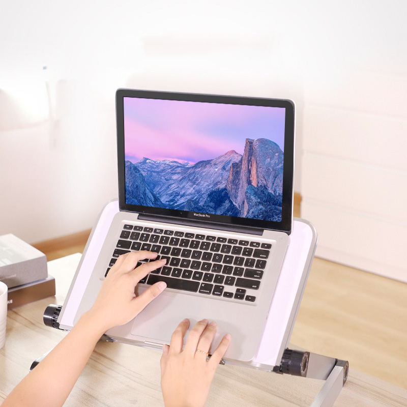 Bärbar fällbar hållare aluminiumlegering bärbar dator skrivbord sängbord stativ macbook dator anti-slip konsol för 11-17 tum
