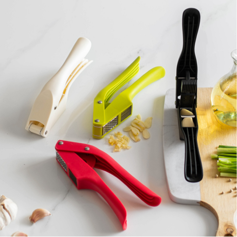 2-In-1 Multifunctionele Knoflookpers Voor Het Persen Van Puree Knoflook En Gesneden Knoflook, Groentepers Voor Thuiskoken Stamper