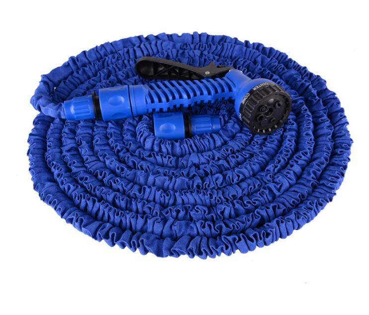 3 Times Expanded 25FT-100FT Garden Hose Expandable Magic Flexible Water Plastic Hoses Pipe With Spray Gun: 150ft / Blue