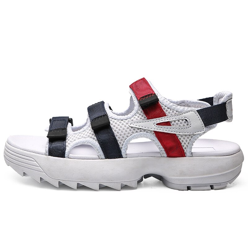 Tjock vit unisex masculina män romerska gummisandaler klänning sula sandalia utomhussandal avslappnad manlig gladiator sandalier  on 39: Vit / 43