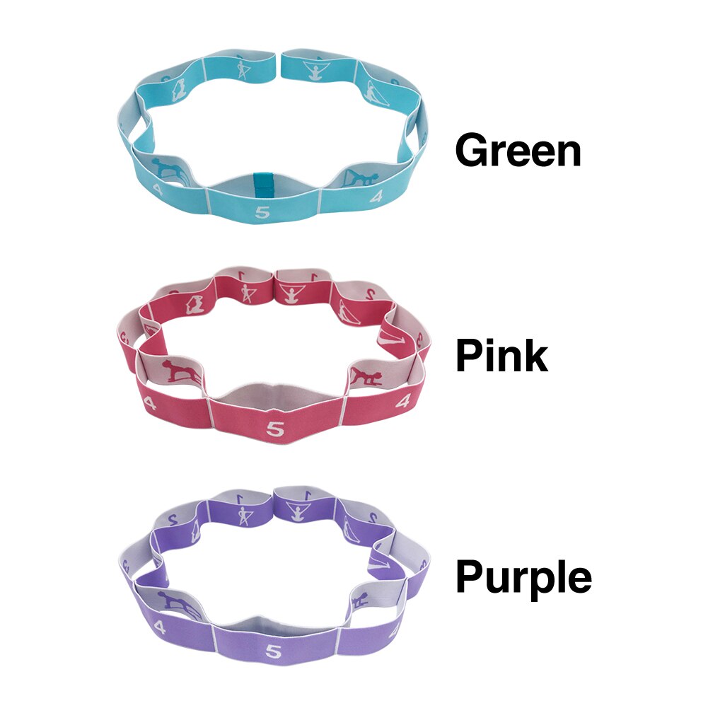 Beginner Stretch Strap Fitness Elastic 9 Loops Yoga Belt Resistance Band Pilates Dance Exercise Latin Pull Portable Gym