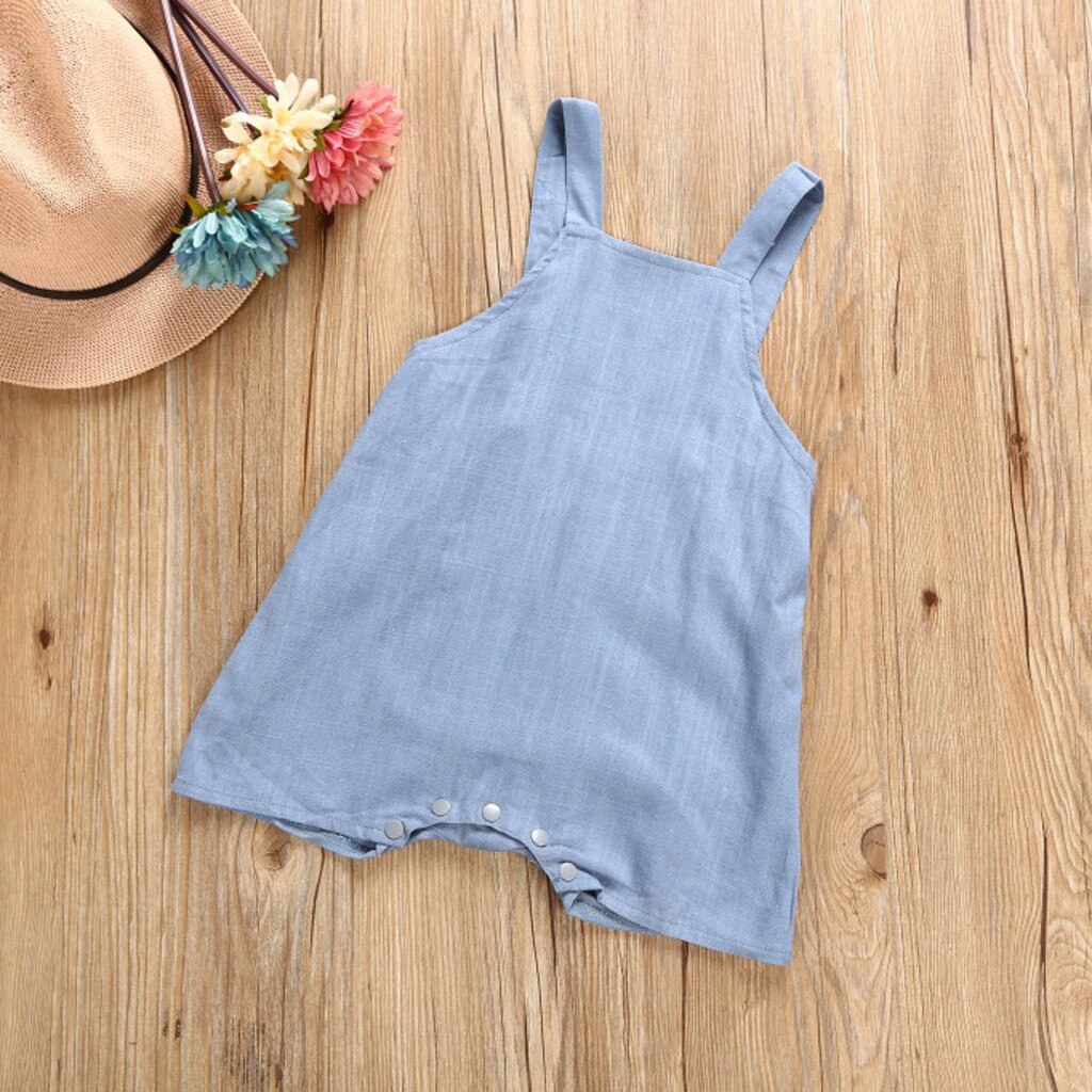 Casual Baby Clothes Summer Newborn Infant Baby Girl Boy Sleeveless Gallus Romper Jumpsuit Set Overalls For Children
