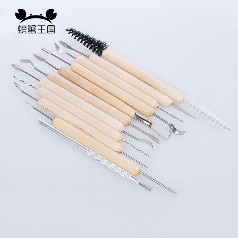 11pcs/set Clay Sculpting Kit Sculpt Smooth Wax Carving Pottery Ceramic Tools Polymer Shapers Modeling Carved Tool