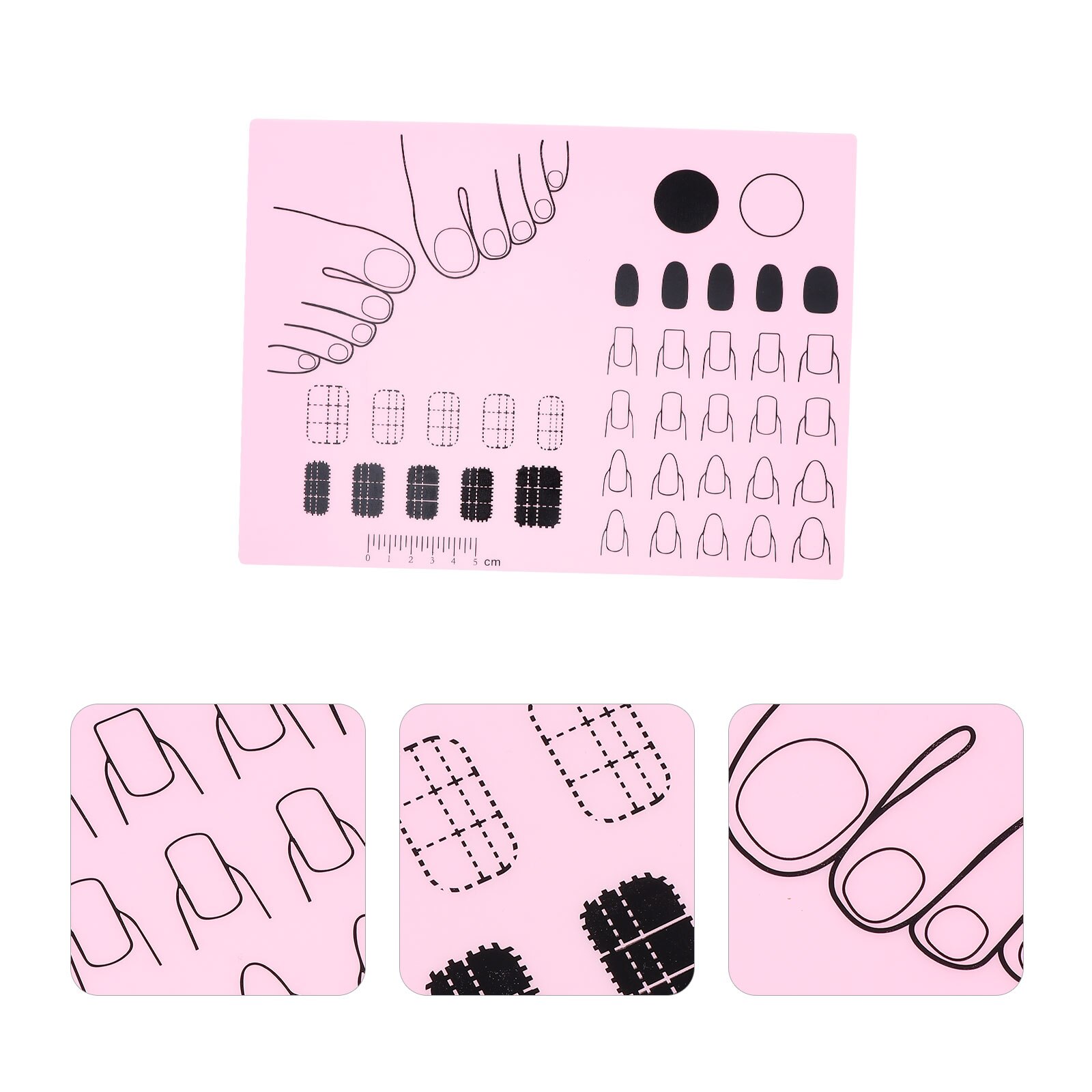 Acrylic Nail Art Train Mat Flexible Pad Template for Making Acrylic Fingernails: Pink