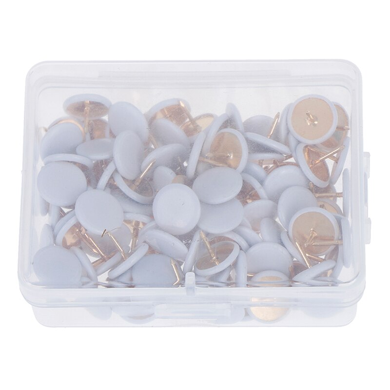 100pcs Round Shape Push Pins Thumb Tacks Notice Board Cork Paper Map Thumb Tacks Point Office binding supply: WT