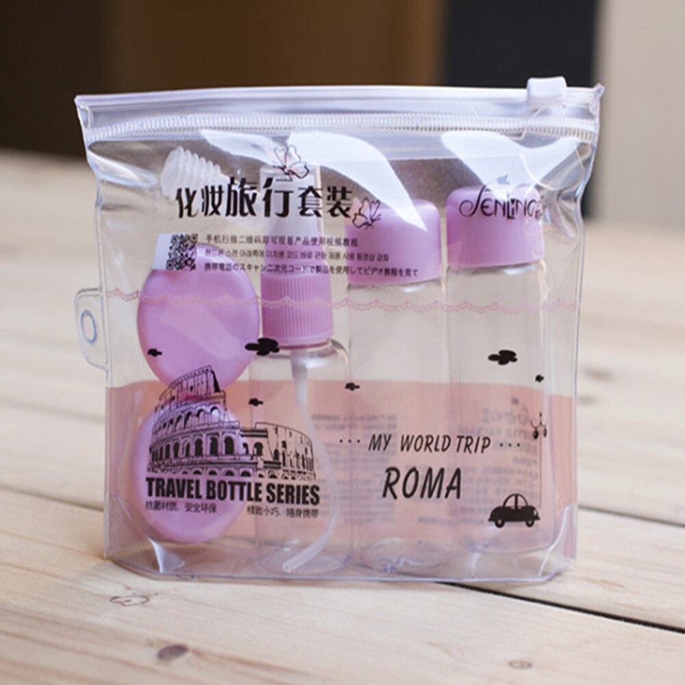 Container Bottle 7 Pcs/set Travel Mini Plastic Transparent Empty Make Up Container Bottle Kit Storage Jars: 02