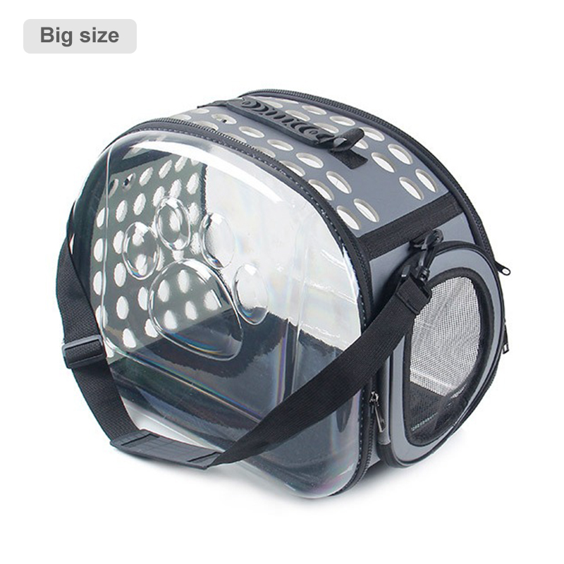 Transparent Pet Cat Dog Carrier Bag Space Capsule Foldable Breathable Pet Travel Bag Outdoor Backpack Travel Carrying Handbag: Gray B