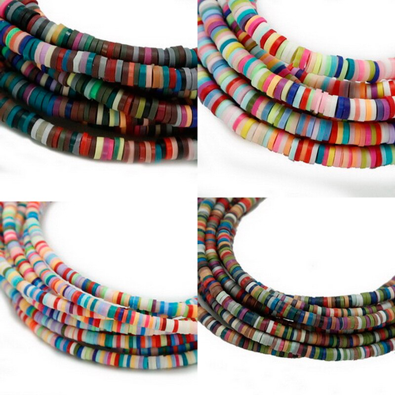 Mixed Color 3/4/5/6mm 400pcs Polymer Clay Chip Disk Loose Spacer Beads for Handmade Craft Sweing Cloth Jewelry