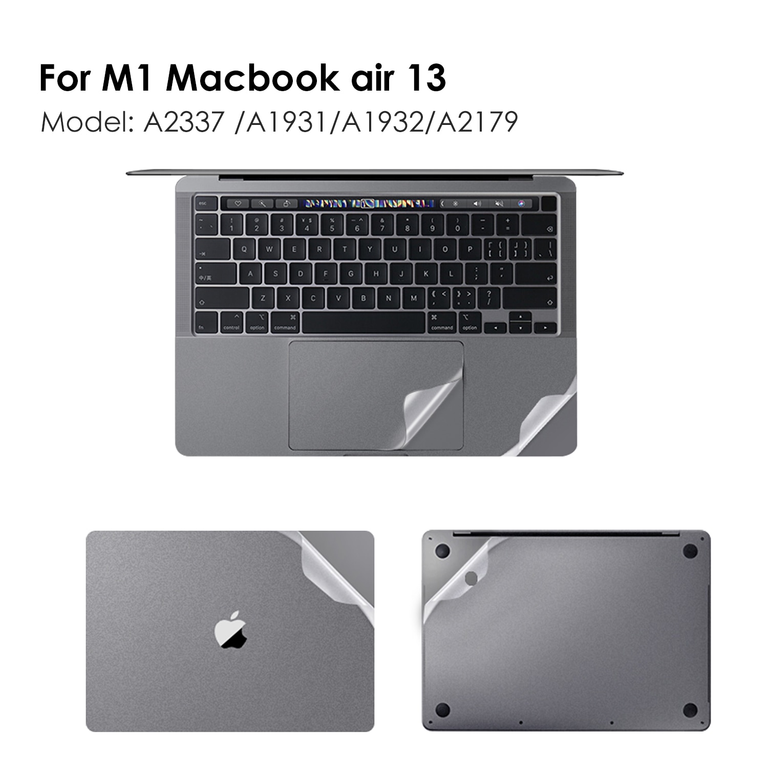 Cover for MacBook Air 13 M1 Model A2337 Include Top + Bottom + Touchpad + Palm Rest Skin Protective Full Body Sticker