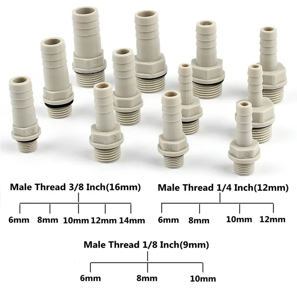 Plastikowe złącze węża 6/8/10/12mm ogon kolczasty 1/4 "1/8" BSP gwint zewnętrzny POM złącze pagody złącze adapter złącza rurowe