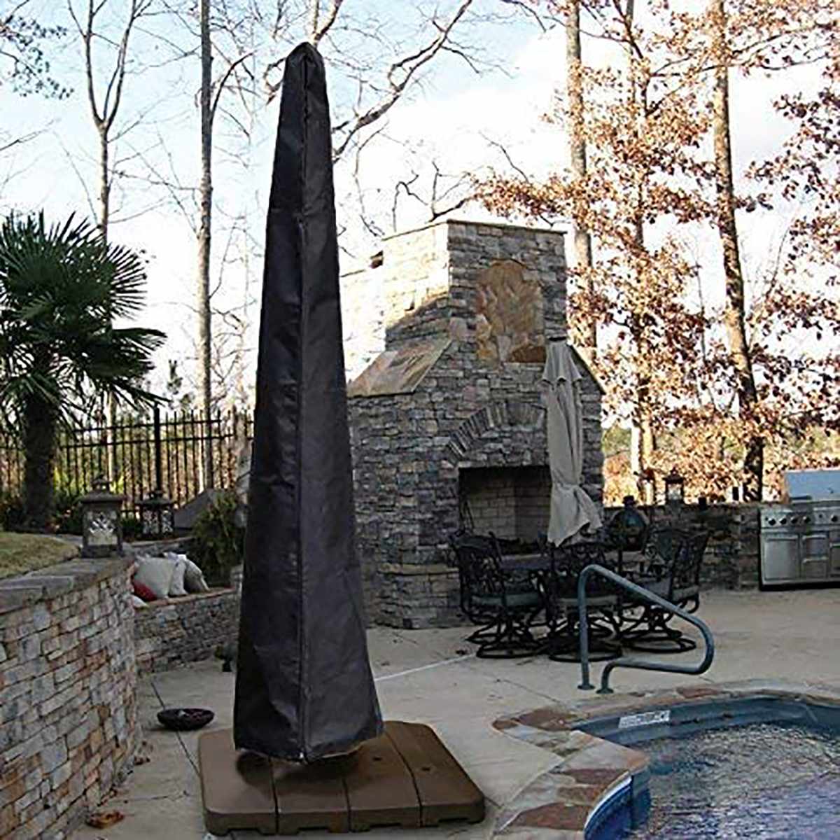 Outsunny Parasol Cover Universal Size Waterproof 420D Oxford With Zipper For Cantilever Umbrellas