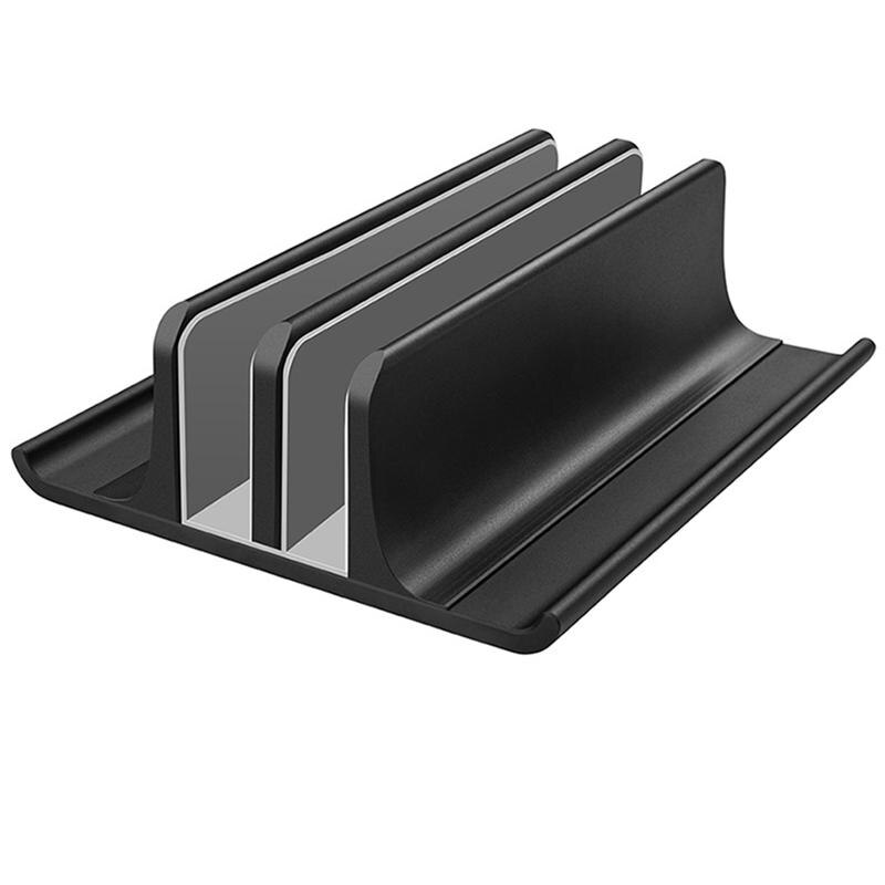 Vertical Adjustable Laptop Stand Aluminium Alloy Notebook Mount Base Erected Space-saving Holder for MacBook Pro/Air PC: Dual-slot