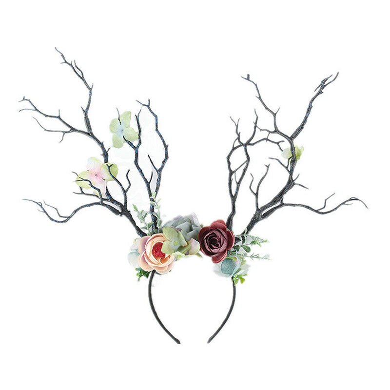 Reindeer Antlers Headband Christmas Easter Halloween Party DIY Women Girs Kid Deer Gothic Party Hairband Wedding Xmas