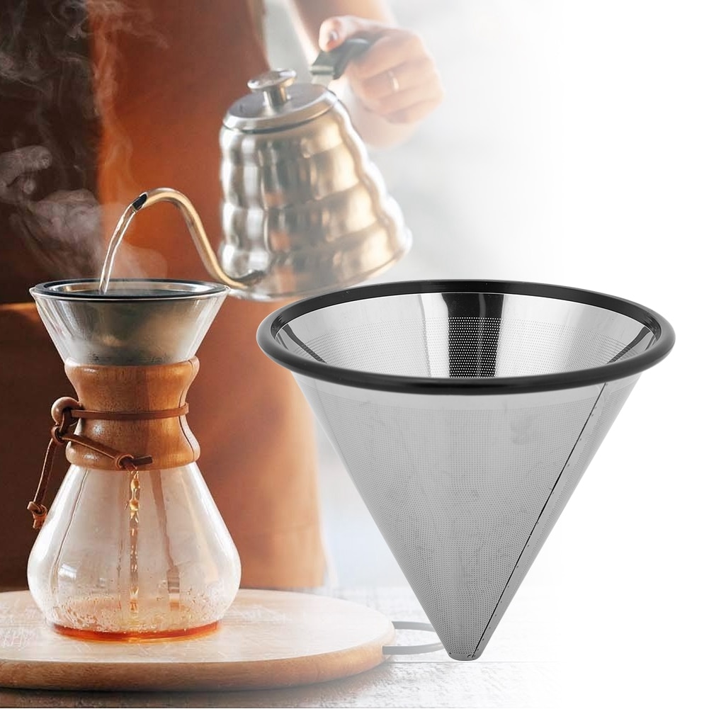 Stainless Steel Coffee Filter Tea Coffee Dripper Coffee Mesh Strainer Filter Funnel Drip Pour Over Tea Coffee Dripper