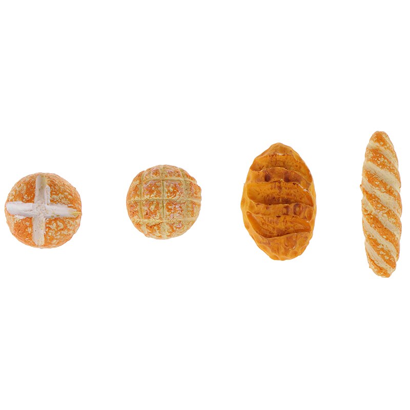 4Pcs 1/12 Dollhouse Miniature Simulation Bread Dollhouse Miniature Food Breakfast Snack Dessert Kitchen Toys