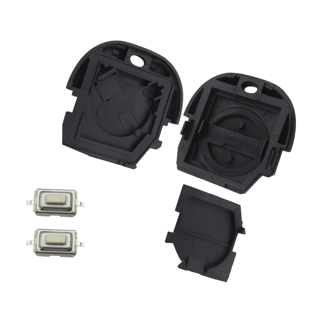 OkeyTech Replacement Remote Key Cover Case FOB 2 Buttons With 2PCS Switches &amp; Battery For Nissan Micra Almera Primera X-Trail