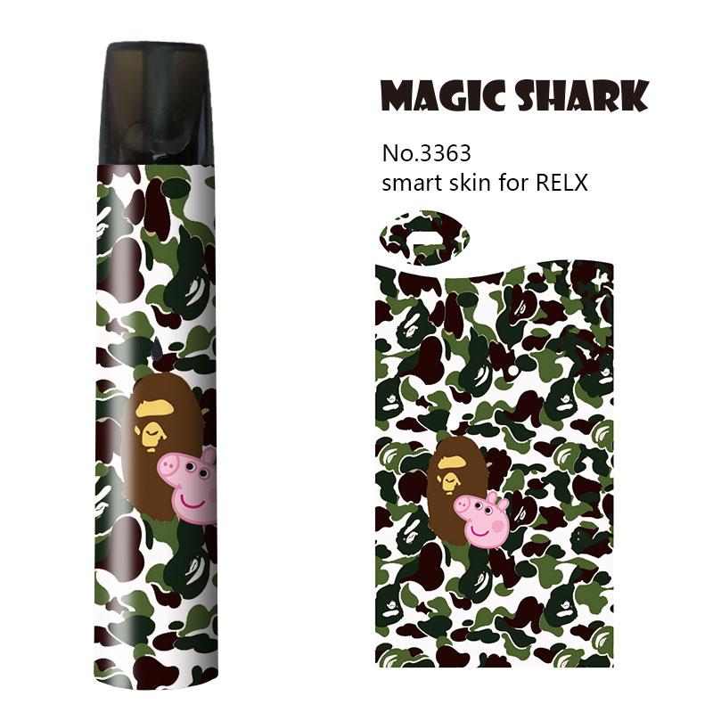 Magic Shark Miltary Panda UK Flag Tiger Lip Lion Ultra Thin PVC 2.5D Vape Sticker for Relx Film Case for Relx: 3363