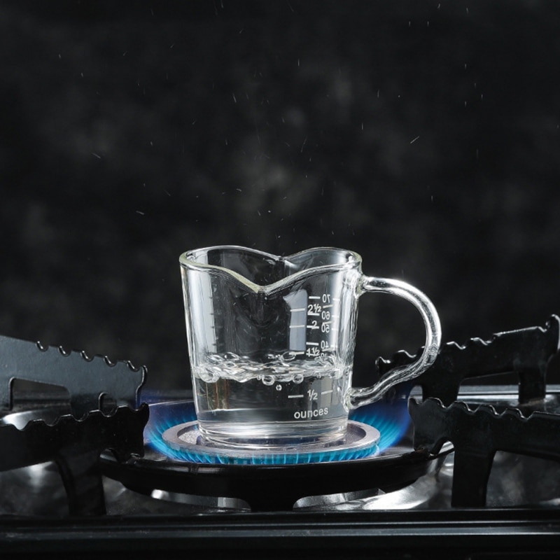 1Pcs Hittebestendig Glas Maatbeker Jigger Voor Espresso Koffie Dubbele-Mouthed Ounce Cup 70 Ml Kleine melk Cup Met Schaal