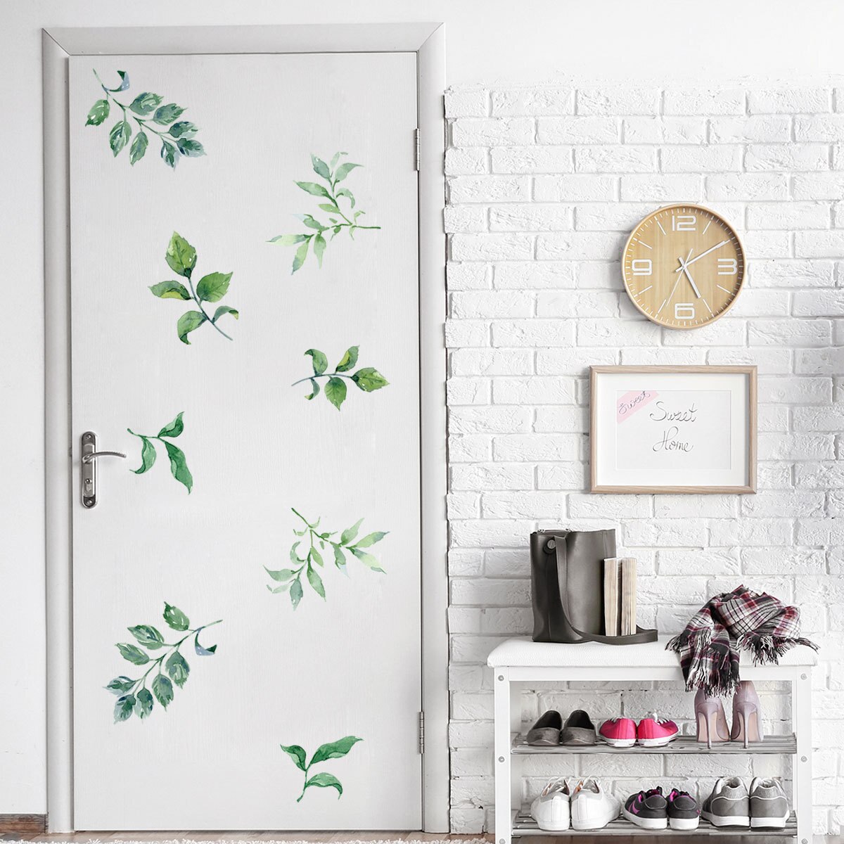 Tofok 3pcs/set Green Leaves Wall Sticker DIY Modern Art Vinyl Decal Kids Room Nursery Kitchen Wallpaper Poster Home Decoration