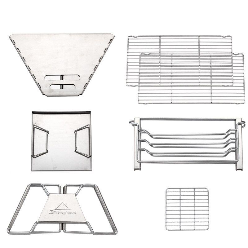 Barbecue Grill Outdoor Portable Stainless Steel Folding Charcoal BBQ Grill Charcoal barbecue Camping Picnic Tool