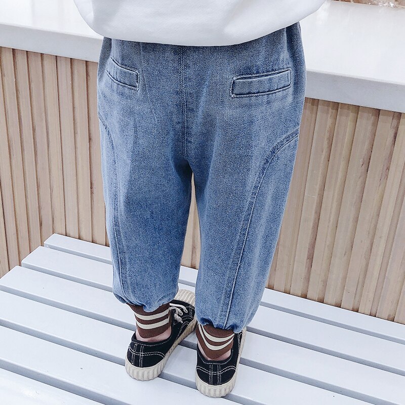 Pantalones vaqueros para niños, ropa de verano Unisex para chico, pantalones vaqueros para niñas, pantalones vaqueros sólidos para adolescentes, pantalones vaqueros casuales para niñas