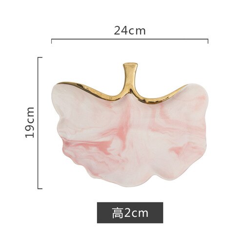 Eenvoudige Gloden Marmer Keramische Schotel Soep Rijstkom Salade Sieraden Opbergvak Decoratieve Servies YHJ021104: butterfly-pink-S