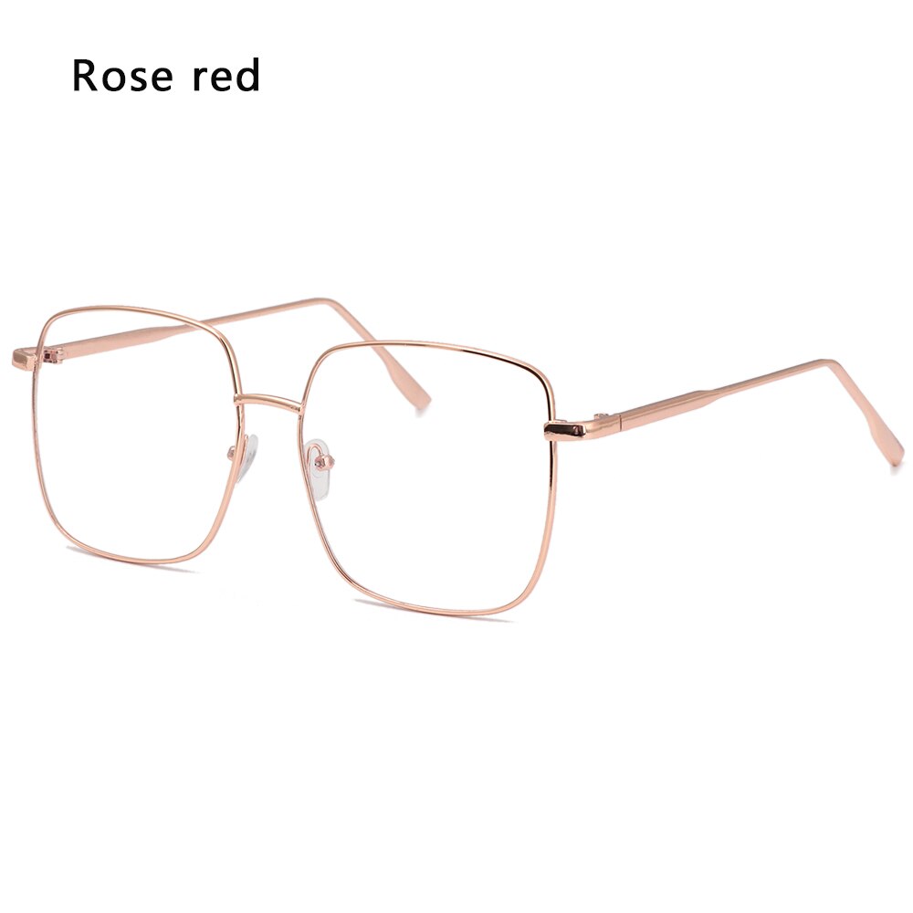 1 PC Anti Blue Ray Glasses Metal Frame Computer Glasses Women Eyewear Comfort Resin Lens Optical Spectacle Frames: rose gold