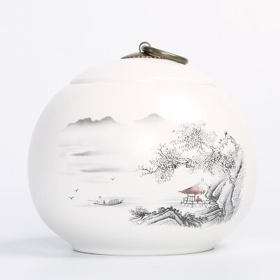 JIA-GUI LUO 800ML Tee Caddies Tee Caddie Keramik Kasten Reise Lagerung Pu'er Tee Kasten Tee zubehör dekoration D039: 3