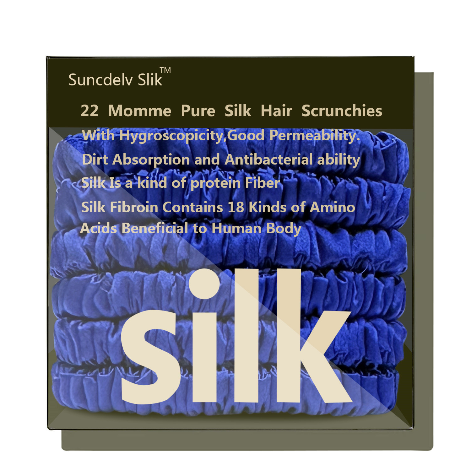 100% pura morera 6A seda pelo Scrunchie diademas hechas a mano mujeres niña accesorios para el cabello Color puro Natural HairTies caja 6 uds: Albaricoque