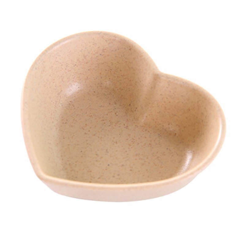 Tarwe Stro Hart Azijn Kruiden Gerecht Effen Roze Beige Groen Soja Saus Zout Snack Kleine Plaat 7.8*6.3 cm 1 st: beige