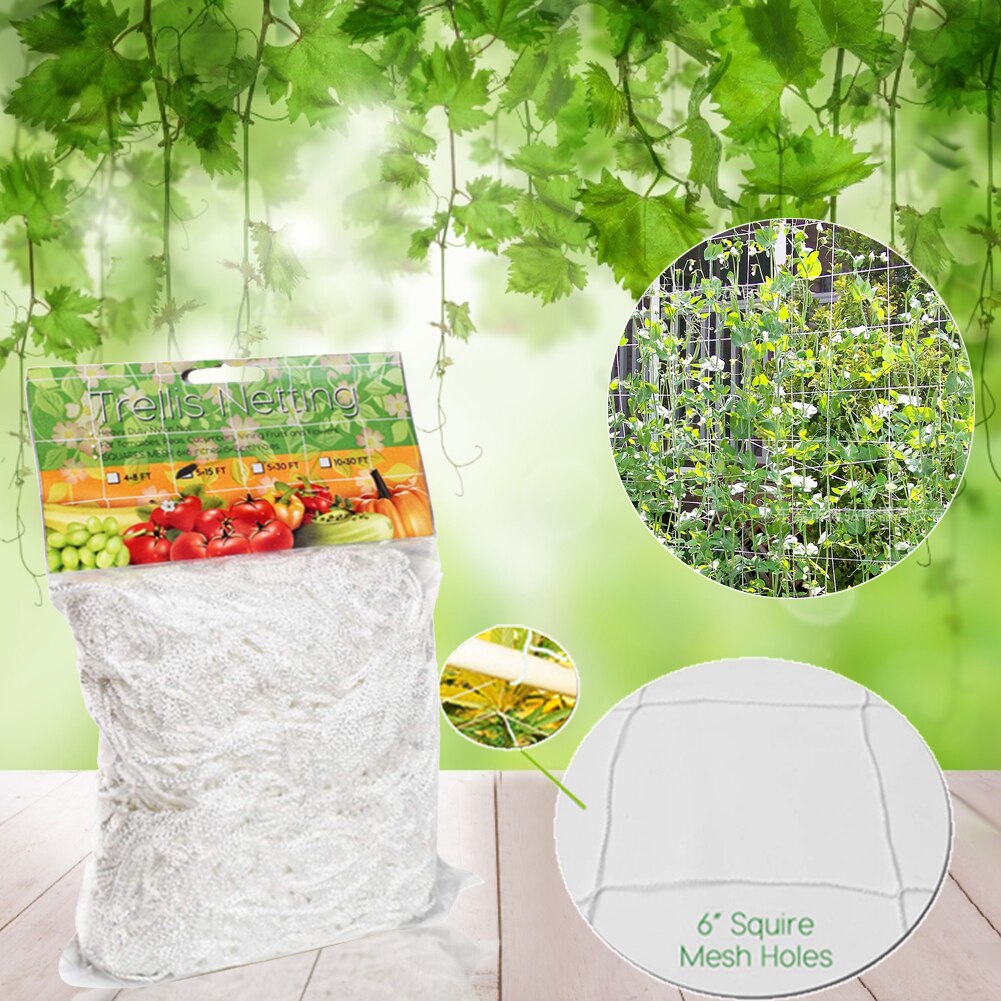 Plant Trellis Netting Heavy-Duty Polyester Plant Support Vine Climbing Hydroponics Garden Net For Pole Green Beans