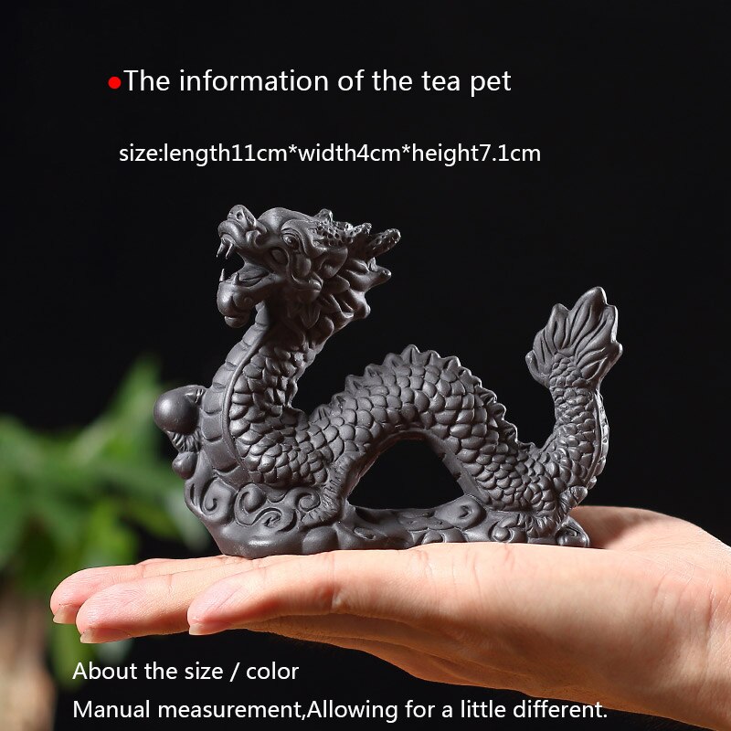 Tea Pet Yixing Handmade Tea Pets Natural Purple Clay Dragon Statue Home Feng Shui Decor Crafts Teaware Accessories Christmas Gif