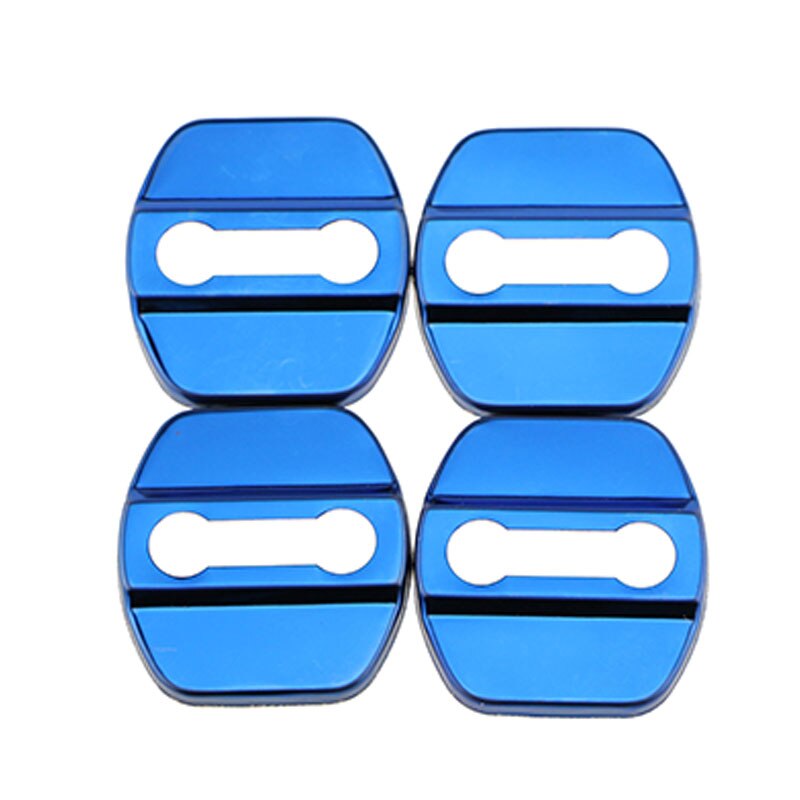 Xburstcar for Nissan X-trail Xtrail T32 - 4Pcs/Set Car Door Lock Protective Cover Doors Lock Trim Accessories: Stainless Blue