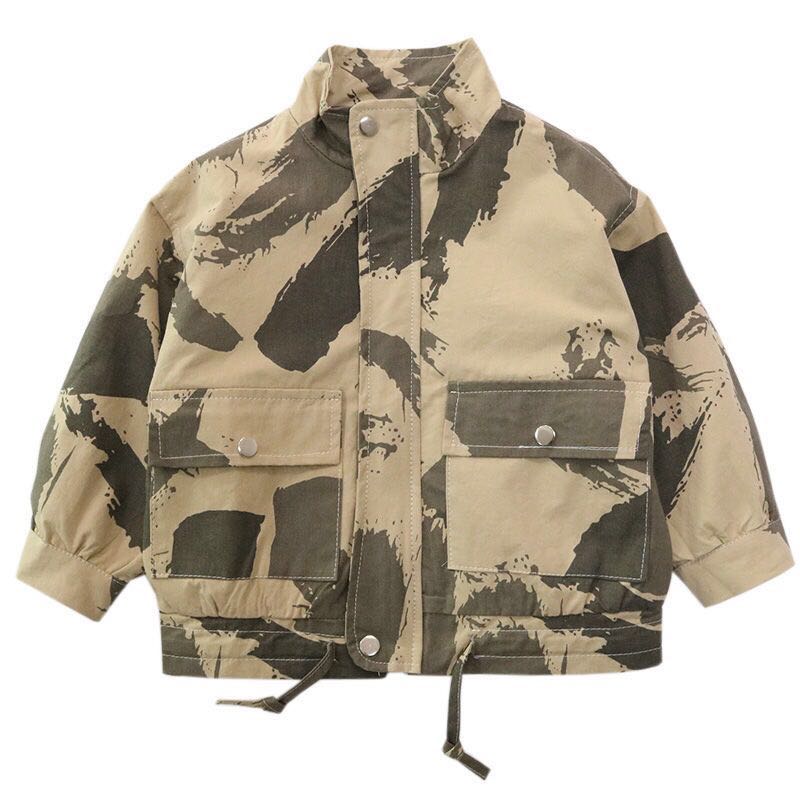 Adolescent Garçons Veste Enfants Vêtements D'extérieur Automne Veste Enfants Coton Camouflage Manteau 3-10 ans Garçons Coupe-Vent Haut À Fermeture Éclair