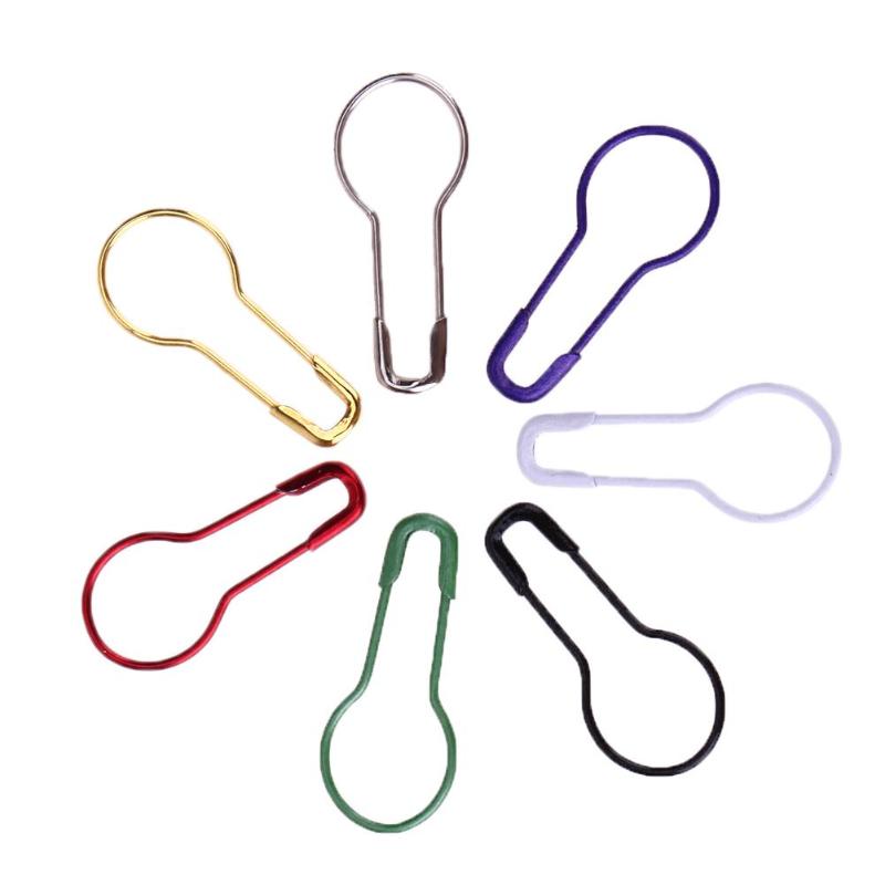 100 stks/doos Gemengde Kleur Veiligheidsspelden DIY Naaien Gereedschap Veiligheid Breien Stitch Marker Tag Pins Kalebas Vorm Metalen Clips Kits