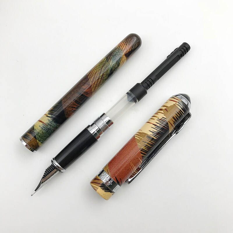 Pluma estilográfica Duke Punta fina de 0,5mm, bolígrafos de de negocios de punto de iridio metálico para hombres y mujeres con estuche de bolígrafo, 1 unidad/lote, suministros de oficina