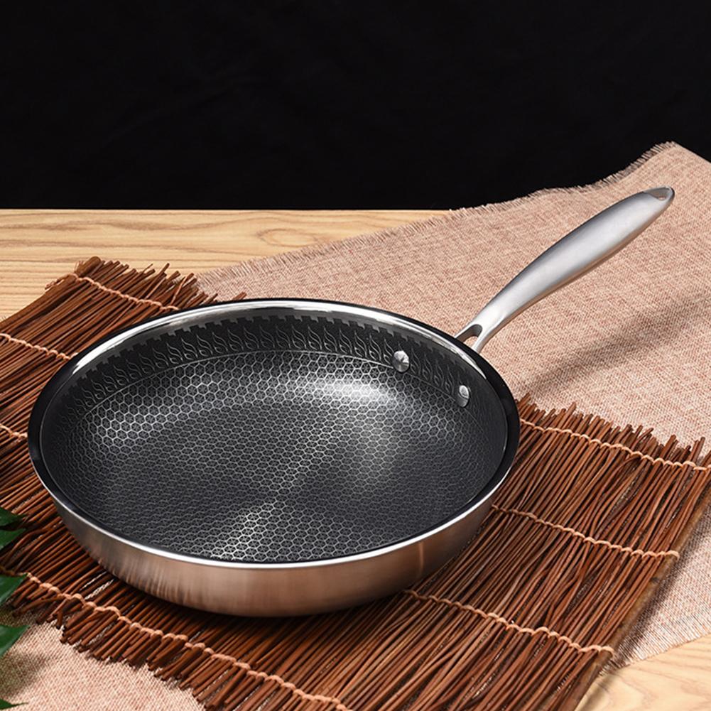 304 Roestvrijstalen Pan 3-Layer Temperatuur Non-stick Ei Steak Koekenpan Gas Inductie Kookplaat Keuken gereedschap Universele