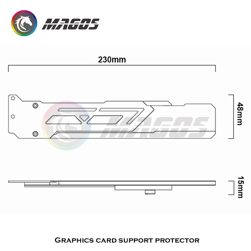 Jonsbo Universal RGB GPU Bracket, Graphics Card Support Frame 5V Symphony Version, Luminous VGA Holder, ,Aluminum+ Acrylic, VC-3